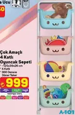 ÇOK AMAÇLI 4 KATLI OYUNCAK SEPETİ